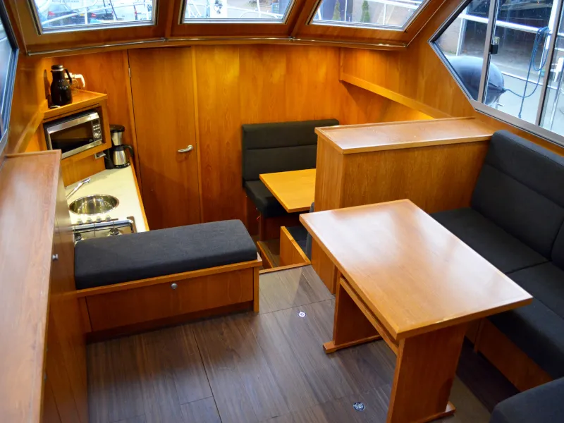 Salon of Drait 132, a De Drait Renal 36 motorboat at Drachten, Netherlands