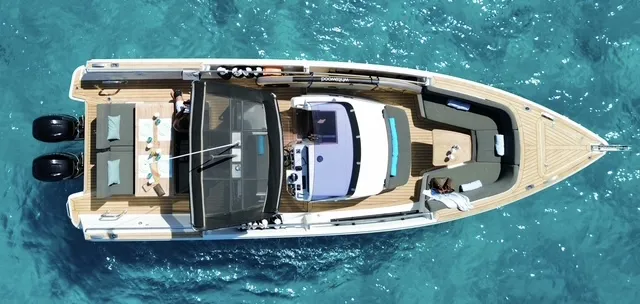 Fjord 38 Express, a Fjord 38 Express motorboat at Ibiza, Spain