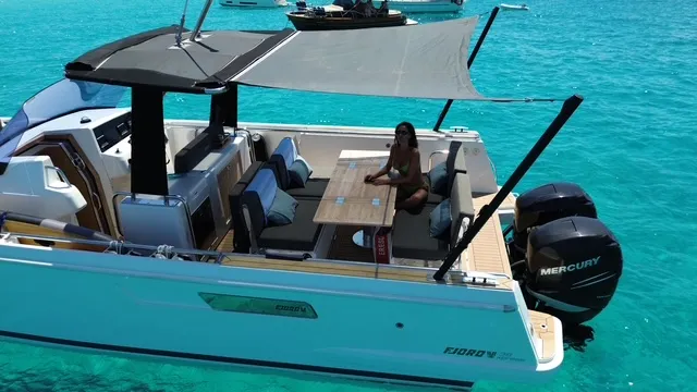 Fjord 38 Express, a Fjord 38 Express motorboat at Ibiza, Spain