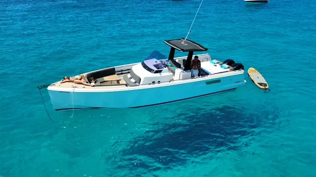 Fjord 38 Express, a Fjord 38 Express motorboat at Ibiza, Spain