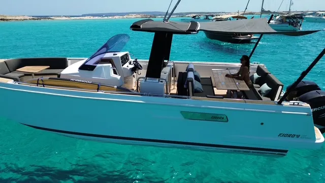 Fjord 38 Express, a Fjord 38 Express motorboat at Ibiza, Spain