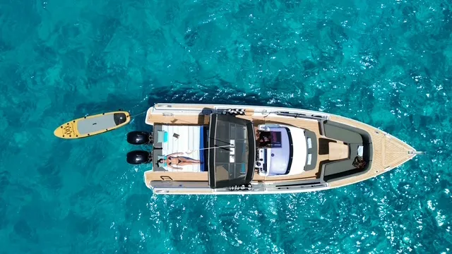 Fjord 38 Express, a Fjord 38 Express motorboat at Ibiza, Spain