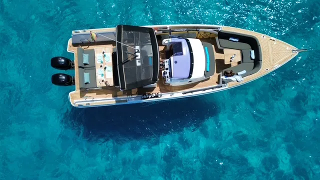 Fjord 38 Express, a Fjord 38 Express motorboat at Ibiza, Spain
