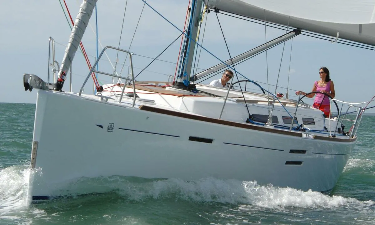Exterior view of Passion, a Dufour 40E sailboat at Flensburg, Germany