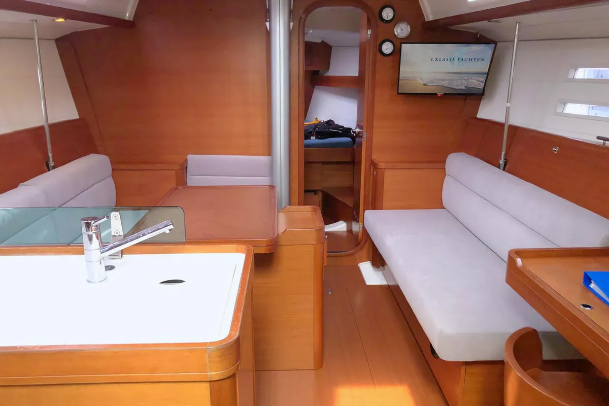 Salon of Passion, a Dufour 40E sailboat at Flensburg, Germany