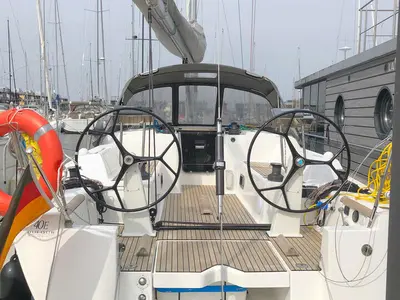 Cockpit of Passion, a Dufour 40E sailboat at Flensburg, Germany