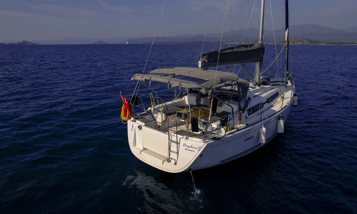 Exterior view of Daphne-S, a Dufour 405 GL sailboat at Fethiye, Turkey