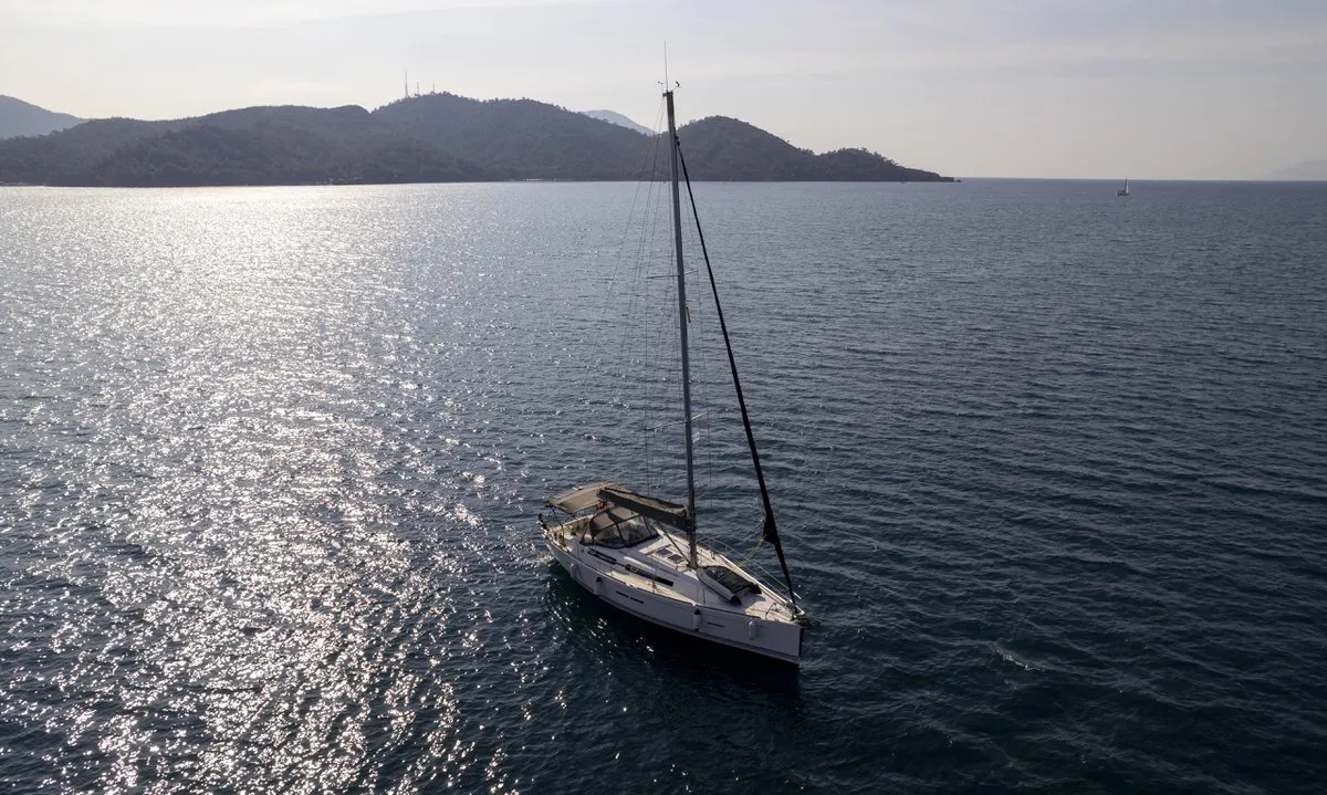 Exterior view of Daphne-S, a Dufour 405 GL sailboat at Fethiye, Turkey