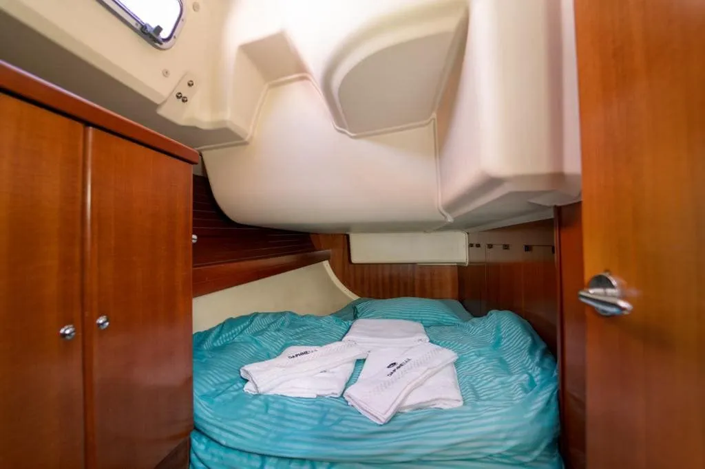 Cabin on Daphne-S, a Dufour 405 GL sailboat at Fethiye, Turkey