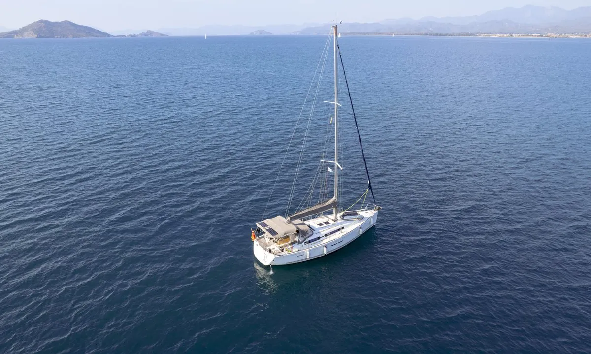 Exterior view of Daphne-S, a Dufour 405 GL sailboat at Fethiye, Turkey