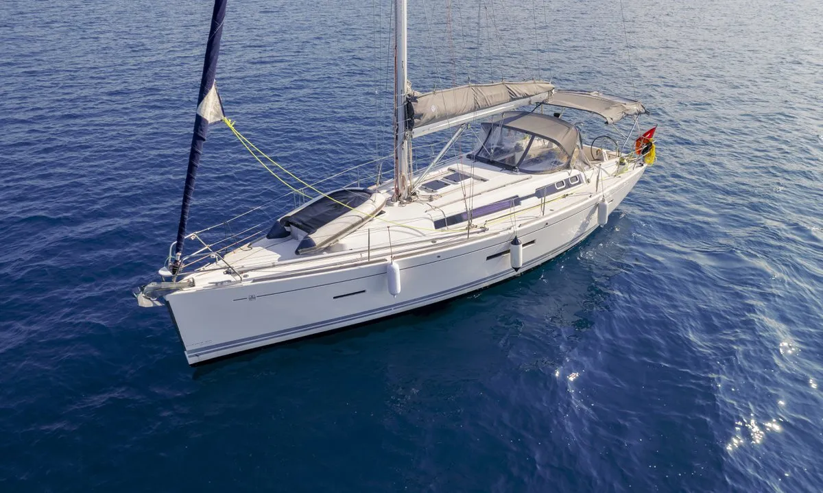 Exterior view of Daphne-S, a Dufour 405 GL sailboat at Fethiye, Turkey