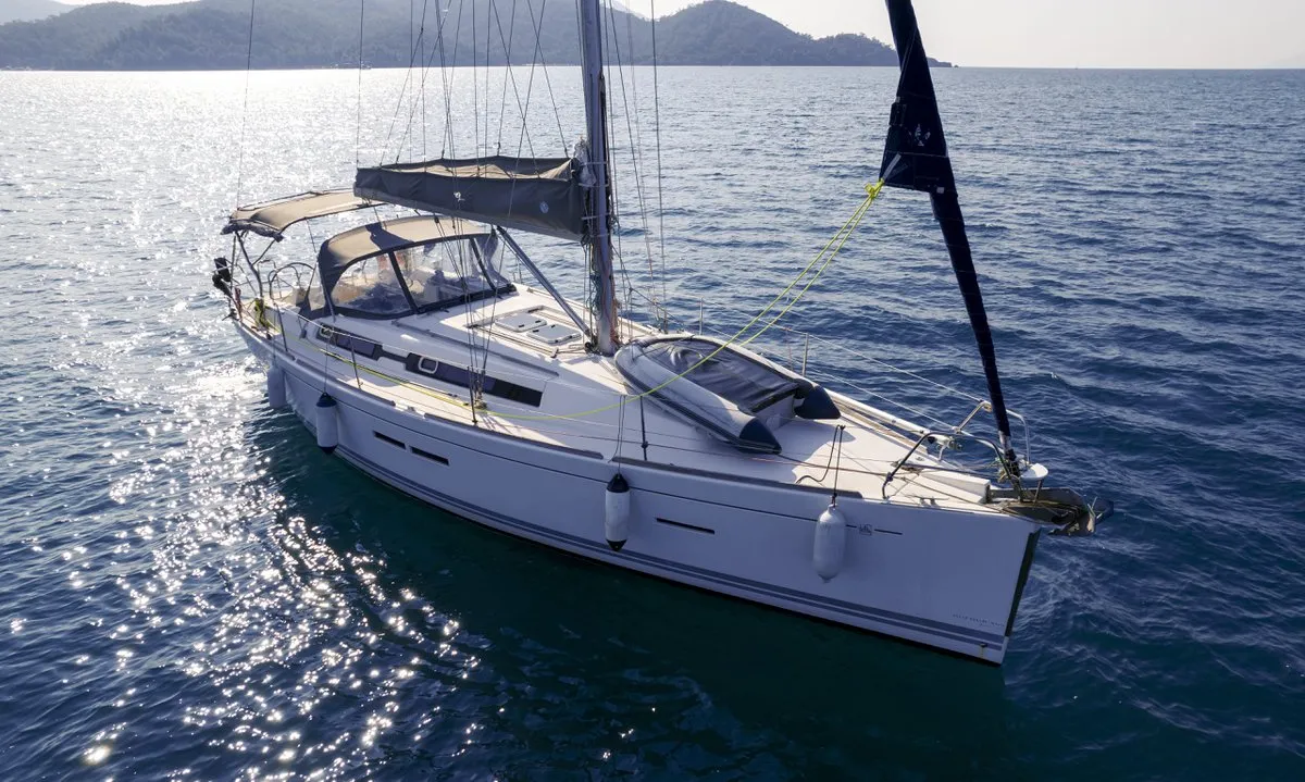 Exterior view of Daphne-S, a Dufour 405 GL sailboat at Fethiye, Turkey