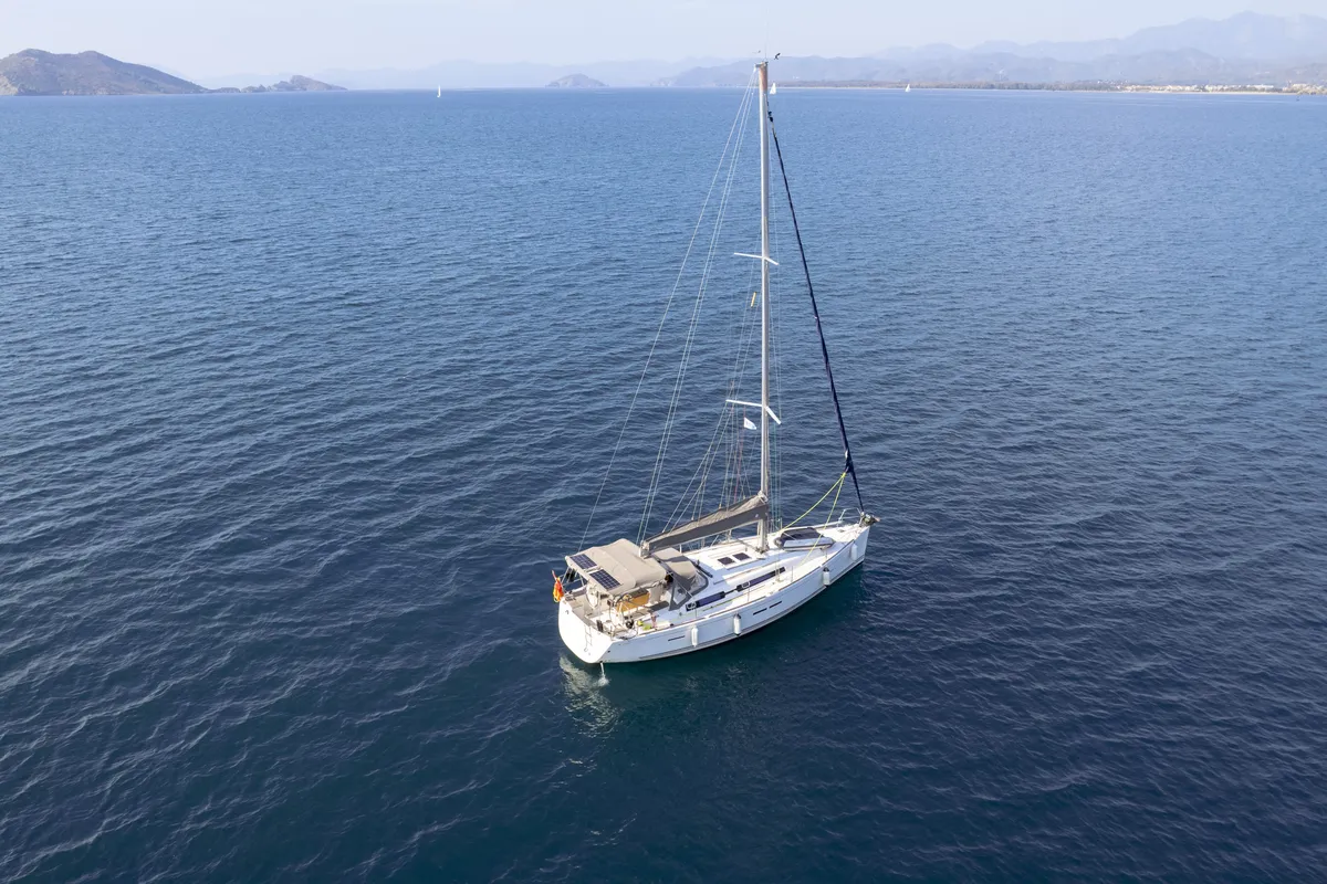 Exterior view of Daphne-S, a Dufour 405 GL sailboat at Fethiye, Turkey