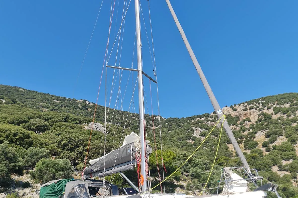 Exterior view of Daphne-S, a Dufour 405 GL sailboat at Fethiye, Turkey