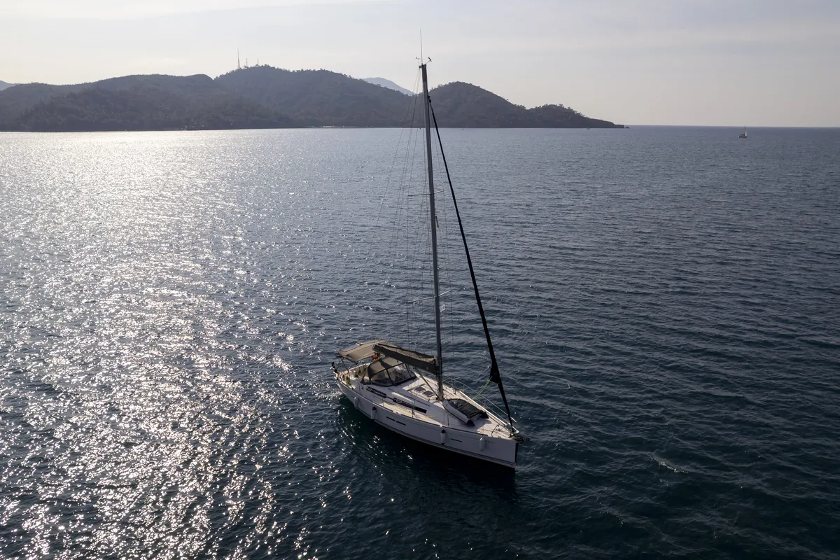 Exterior view of Daphne-S, a Dufour 405 GL sailboat at Fethiye, Turkey