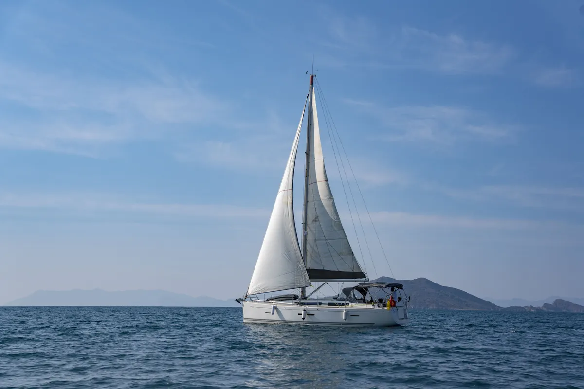 Exterior view of Daphne-S, a Dufour 405 GL sailboat at Fethiye, Turkey