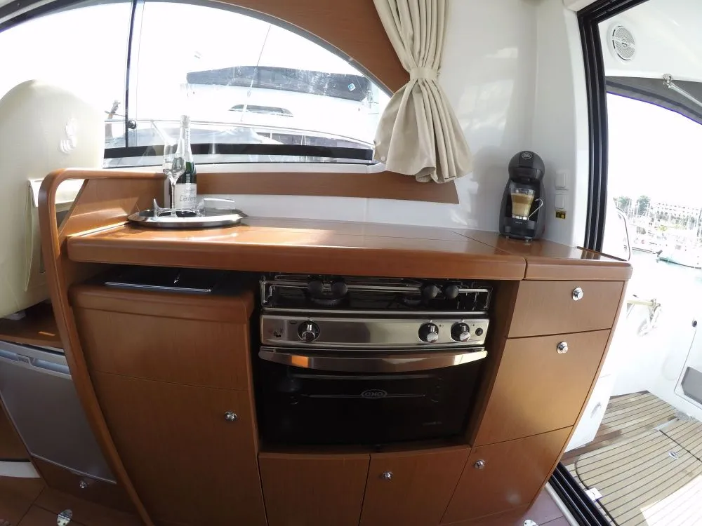 Galley of Lumar, a Beneteau Antares 30 motorboat at Split, Croatia