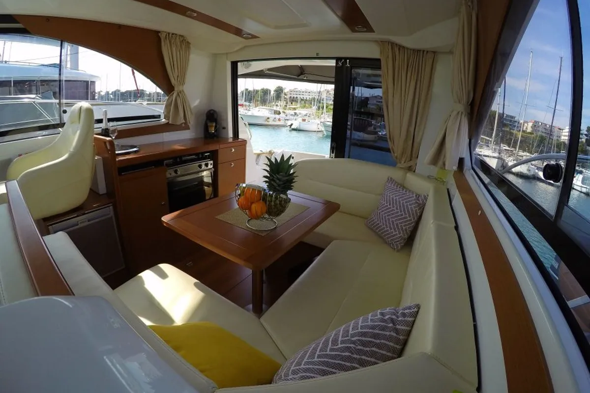 Salon of Lumar, a Beneteau Antares 30 motorboat at Split, Croatia