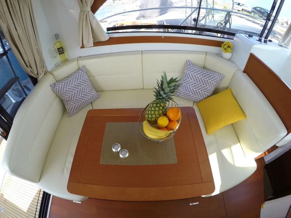 Salon of Lumar, a Beneteau Antares 30 motorboat at Split, Croatia