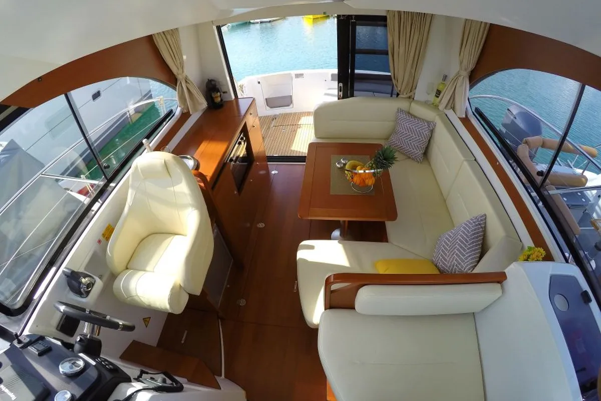 Salon of Lumar, a Beneteau Antares 30 motorboat at Split, Croatia
