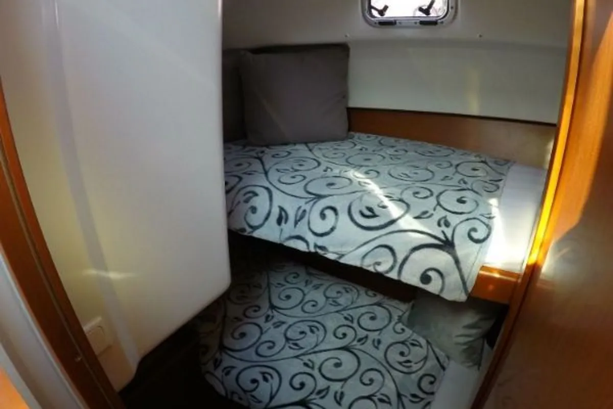 Cabin on Lumar, a Beneteau Antares 30 motorboat at Split, Croatia