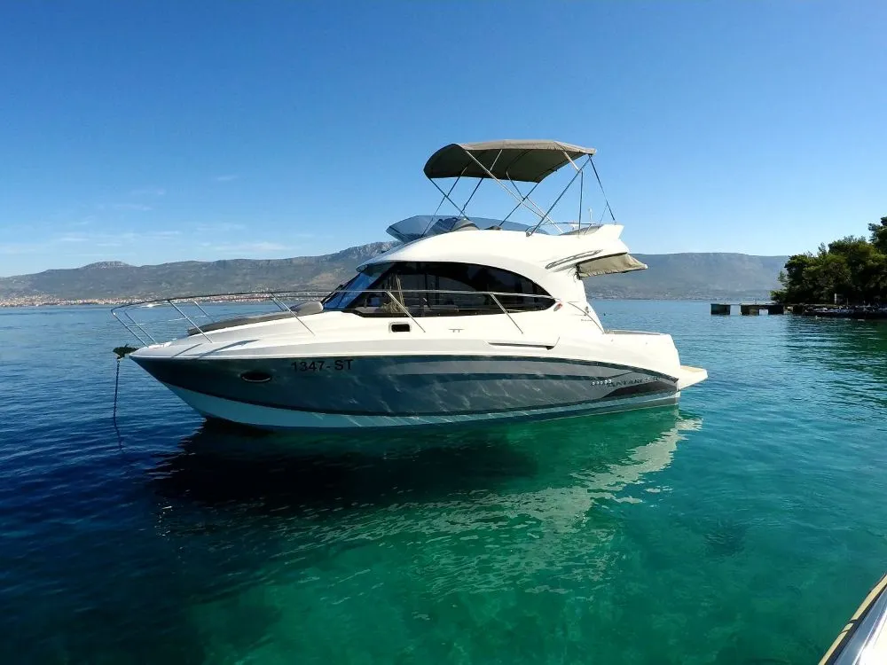 Exterior view of Lumar, a Beneteau Antares 30 motorboat at Split, Croatia