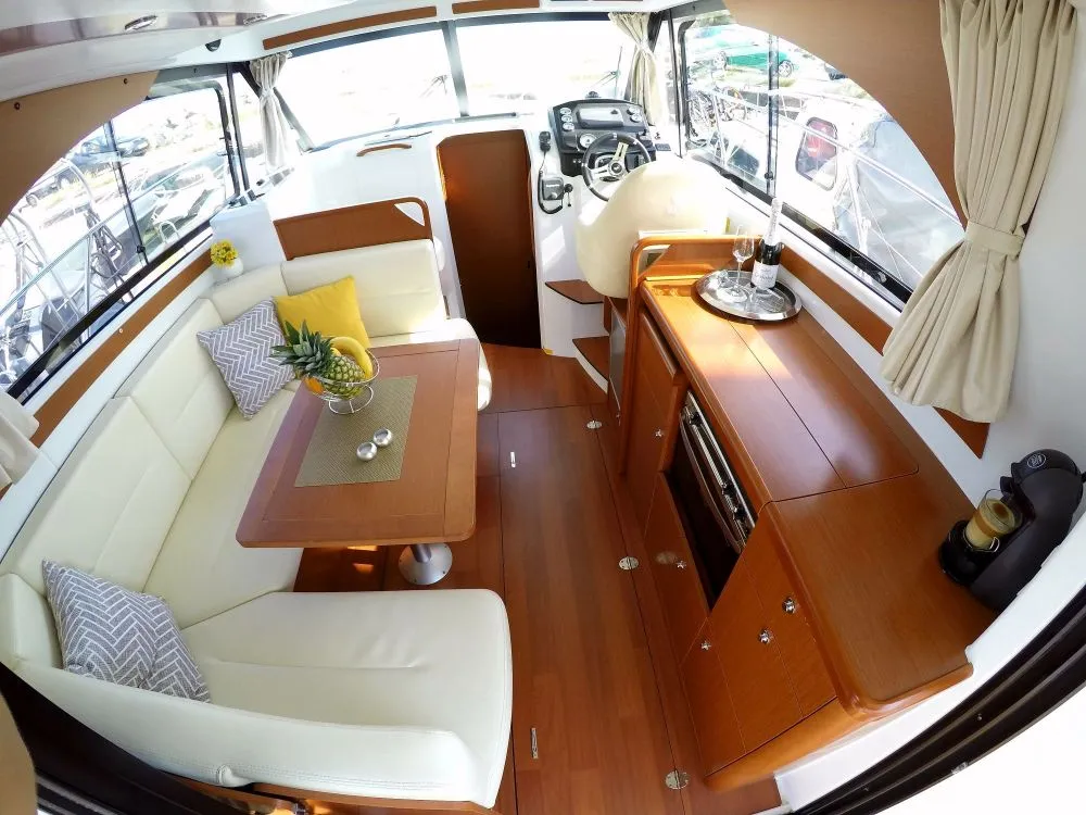 Salon of Lumar, a Beneteau Antares 30 motorboat at Split, Croatia