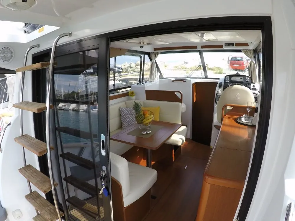 Salon of Lumar, a Beneteau Antares 30 motorboat at Split, Croatia