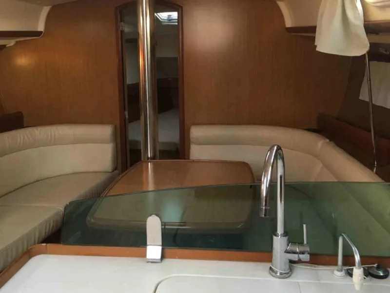 Salon of Sofia, a Jeanneau Sun Odyssey 39i sailboat at Preveza, Greece