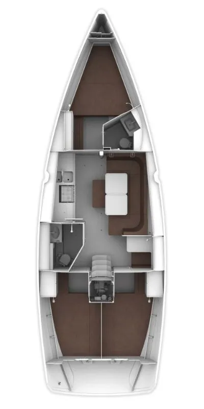 Floor plan of Jazz, a Bavaria Cruiser 41 sailboat at Punat, Croatia