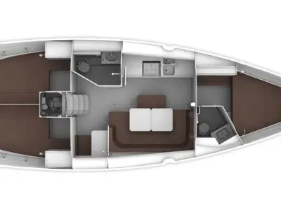 Floor plan of Jazz, a Bavaria Cruiser 41 sailboat at Punat, Croatia
