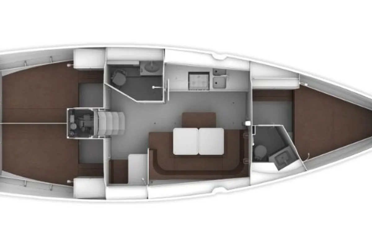 Floor plan of Jazz, a Bavaria Cruiser 41 sailboat at Punat, Croatia