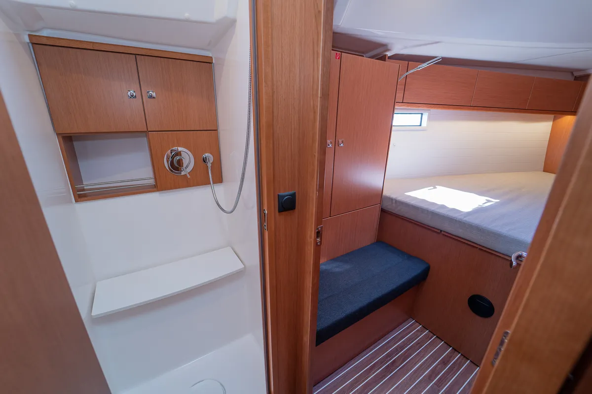 Nauti Girl, a Bavaria Cruiser 46 sailboat at Grad Kaštela, Croatia