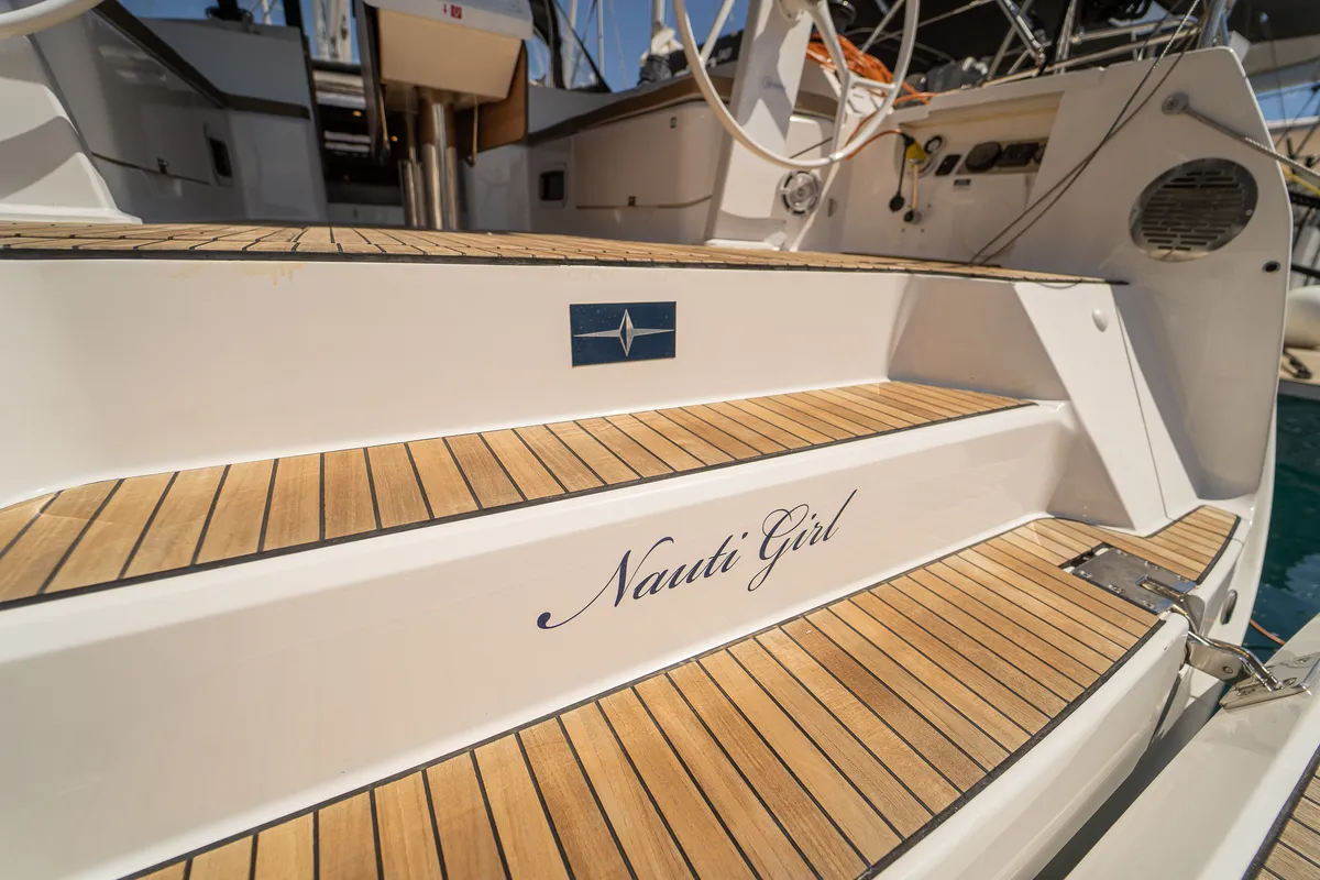 Nauti Girl, a Bavaria Cruiser 46 sailboat at Grad Kaštela, Croatia