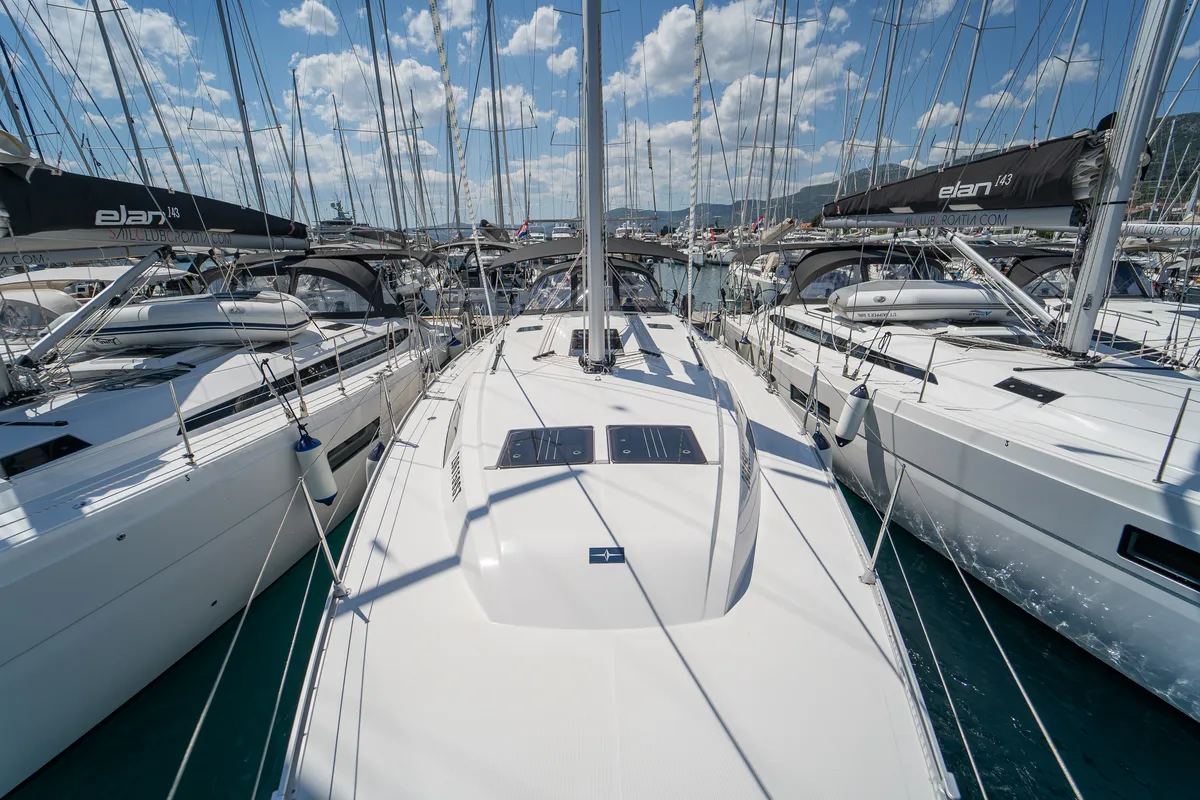 Nauti Girl, a Bavaria Cruiser 46 sailboat at Grad Kaštela, Croatia