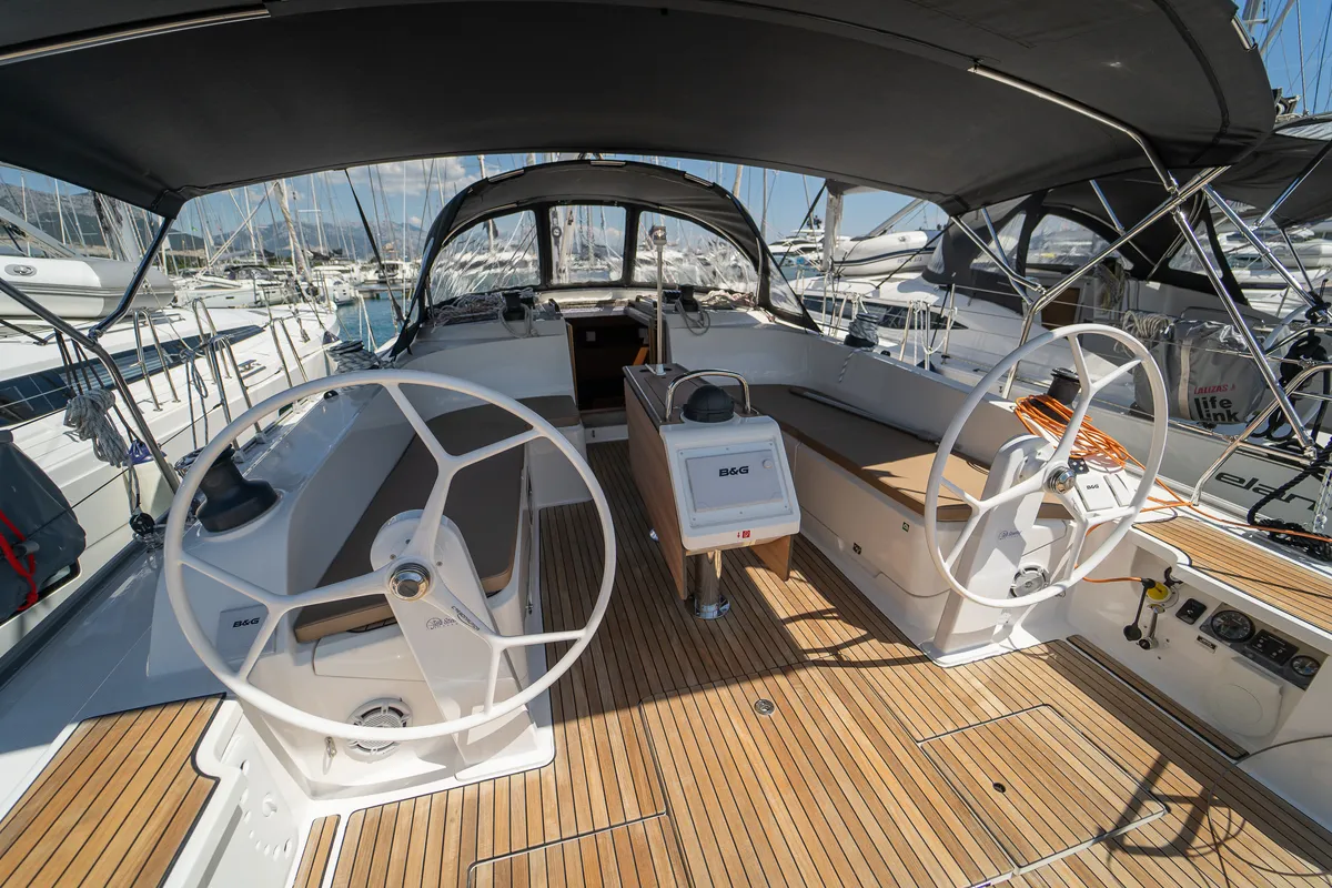 Nauti Girl, a Bavaria Cruiser 46 sailboat at Grad Kaštela, Croatia