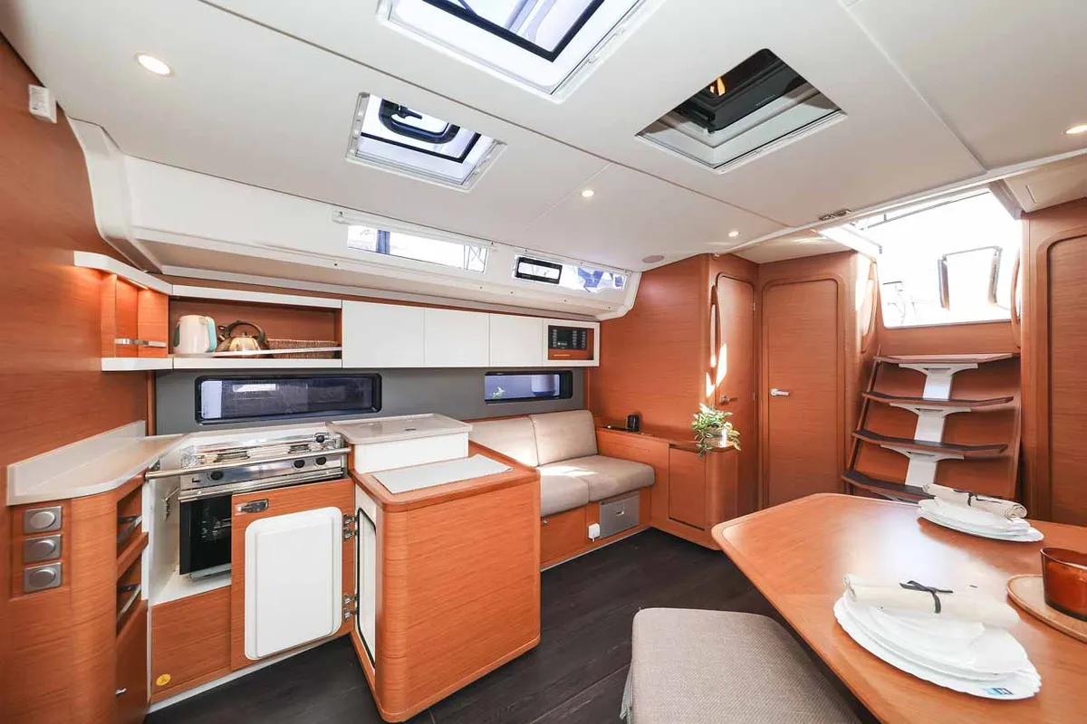 Galley of Acrux, a Dufour 44 sailboat at Grad Biograd na Moru, Croatia