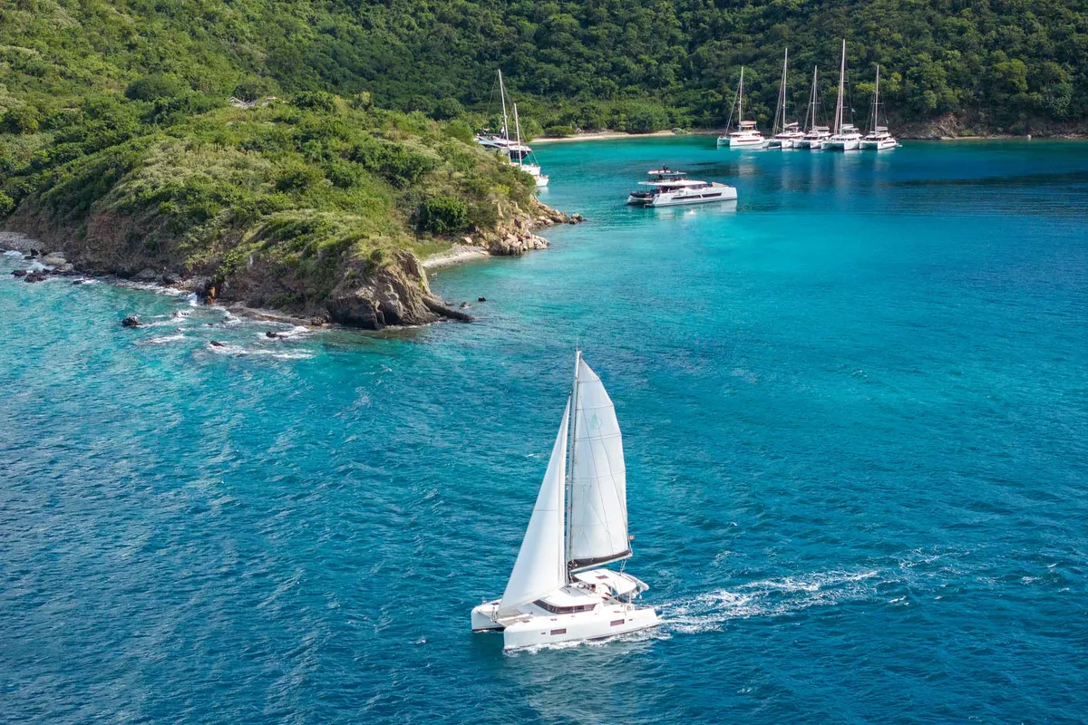 Exterior view of Arctic Fantasy II, a Lagoon 42 catamaran at Road Town, British Virgin Islands