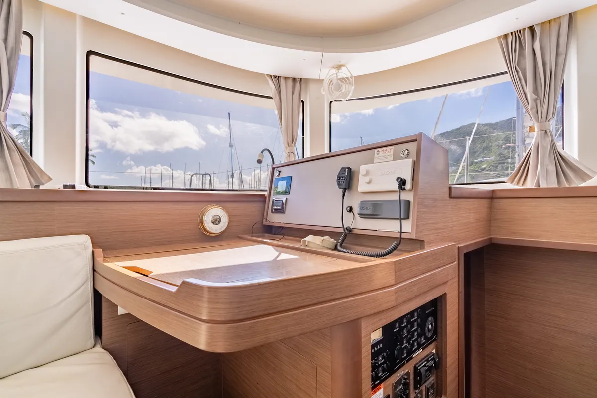 Cockpit of Arctic Fantasy II, a Lagoon 42 catamaran at Road Town, British Virgin Islands