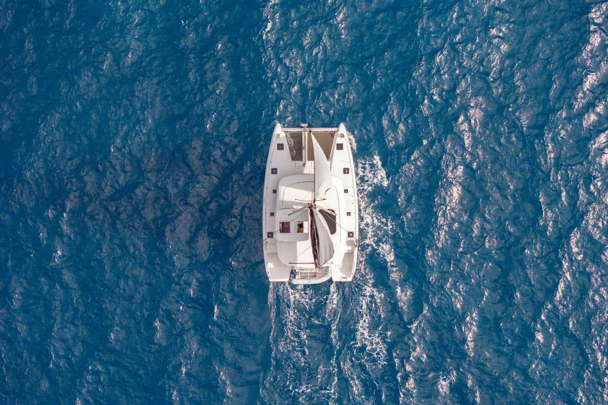 Exterior view of Arctic Fantasy II, a Lagoon 42 catamaran at Road Town, British Virgin Islands
