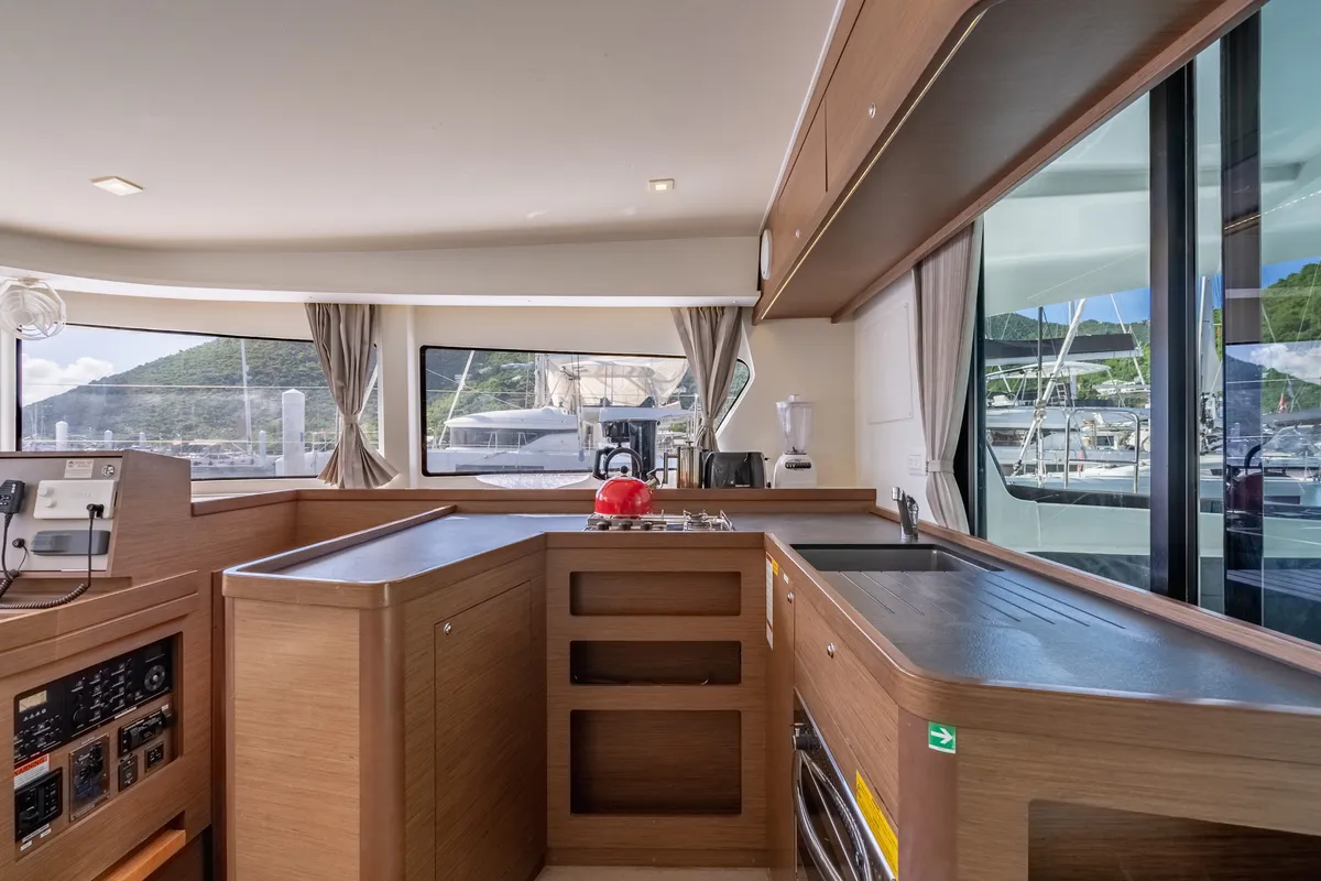 Galley of Arctic Fantasy II, a Lagoon 42 catamaran at Road Town, British Virgin Islands