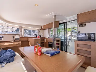 Salon of Arctic Fantasy II, a Lagoon 42 catamaran at Road Town, British Virgin Islands