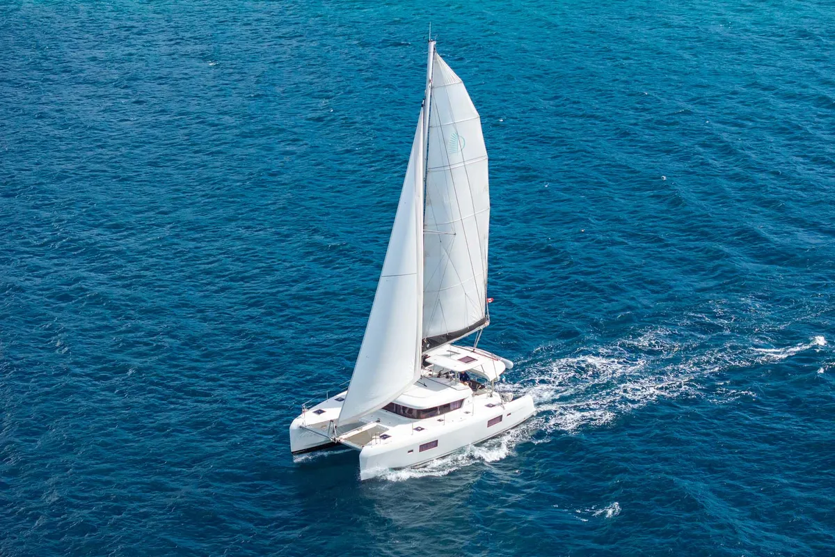 Exterior view of Arctic Fantasy II, a Lagoon 42 catamaran at Road Town, British Virgin Islands