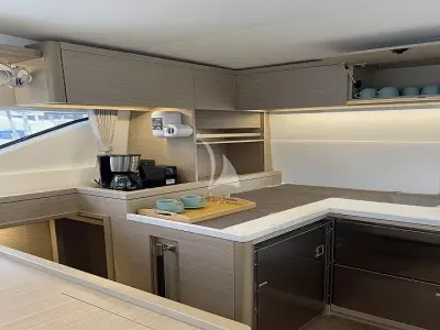 Galley of Aegeus, a Lagoon 51 catamaran at Athens, Greece