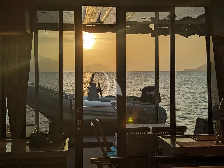 Salon of Aegeus, a Lagoon 51 catamaran at Athens, Greece