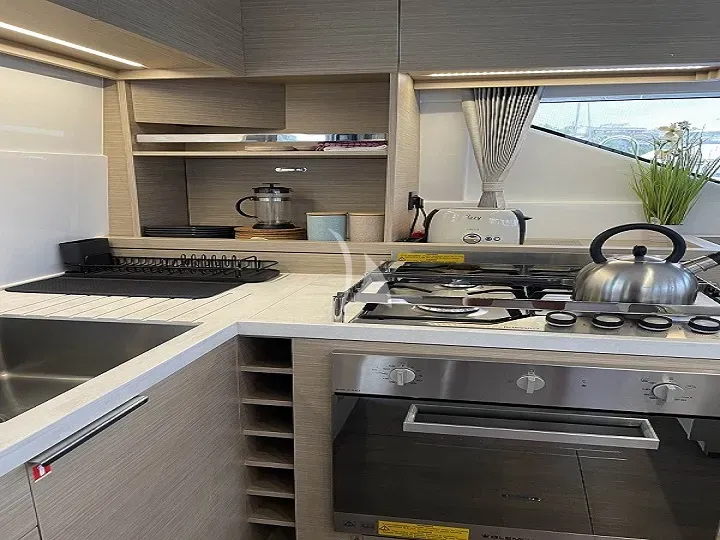 Galley of Aegeus, a Lagoon 51 catamaran at Athens, Greece