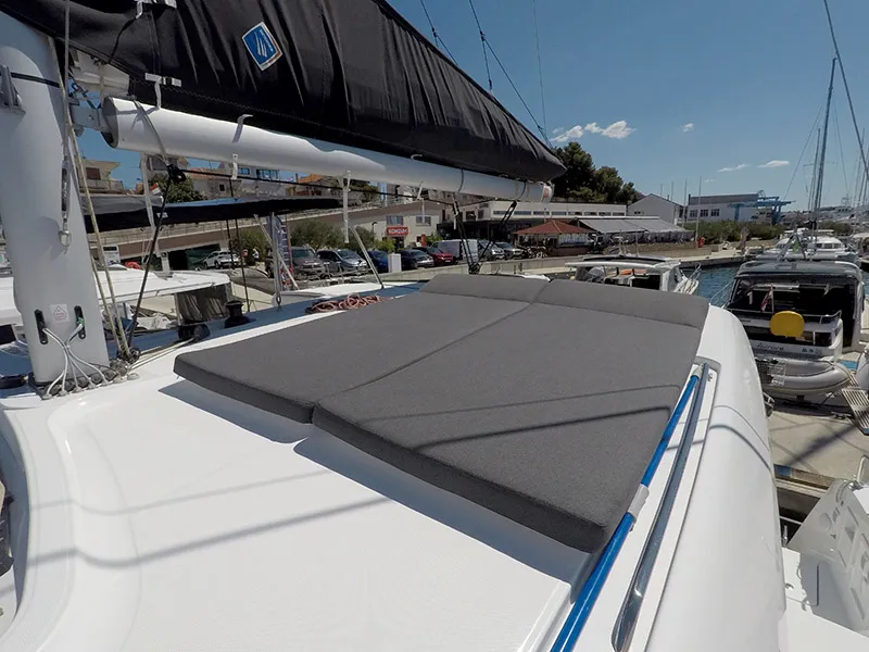 Deck of Tom Cat, a Lagoon 40 catamaran at Grad Šibenik, Croatia