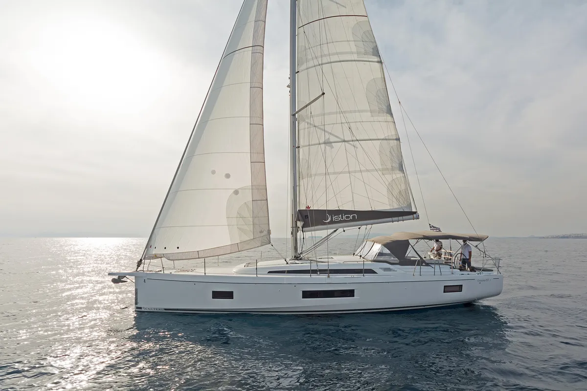 Exterior view of Calypso, a Beneteau Oceanis 51.1 sailboat at Municipal Unit of Lefkada, Greece