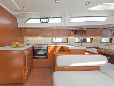 Galley of Calypso, a Beneteau Oceanis 51.1 sailboat at Municipal Unit of Lefkada, Greece