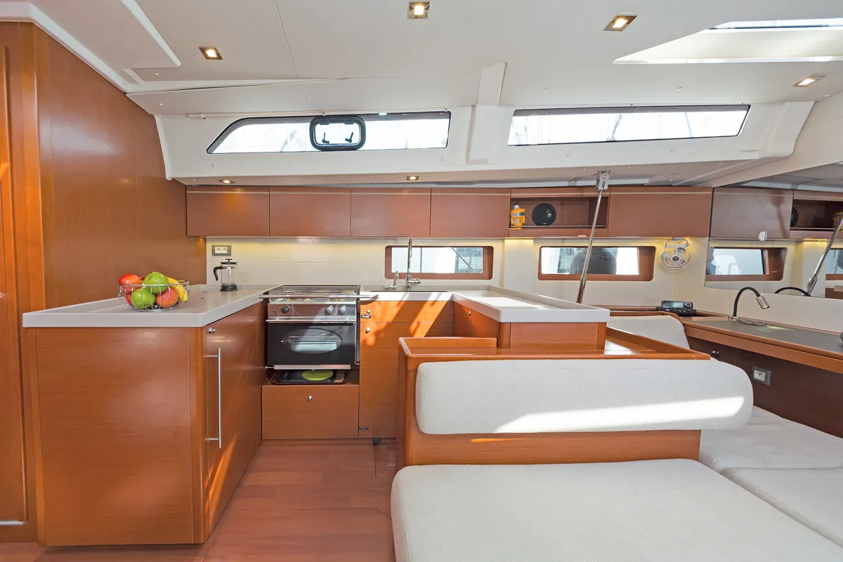 Galley of Calypso, a Beneteau Oceanis 51.1 sailboat at Municipal Unit of Lefkada, Greece